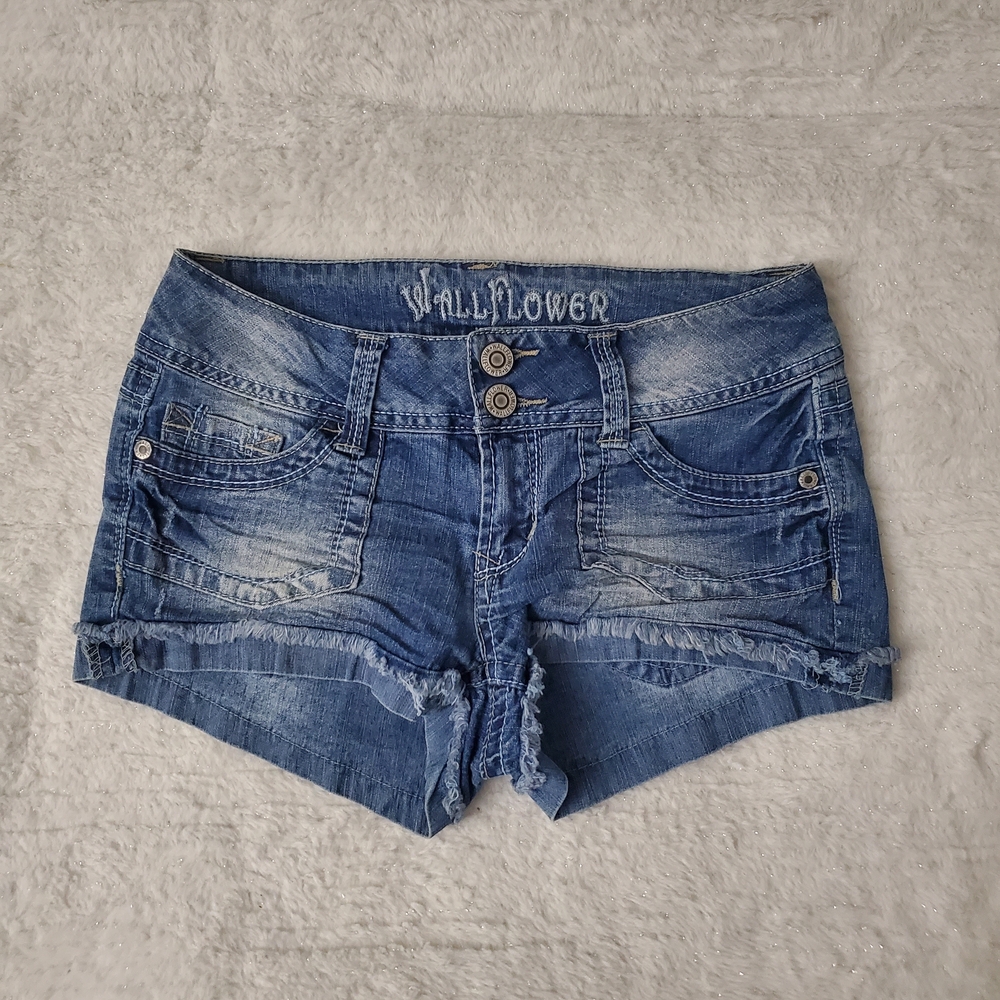 Wallflower Distressed Blue Denim Women’s Shorts